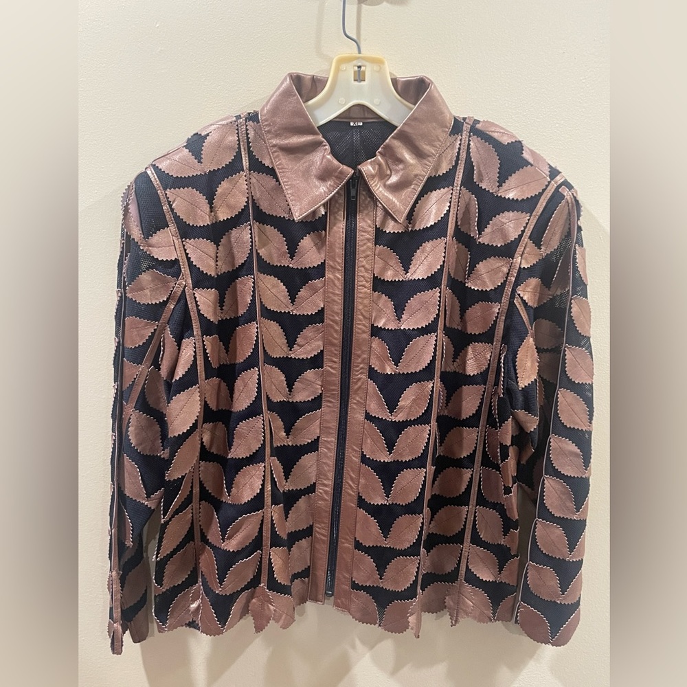 Gold/Copper Leather (Pleather?) and Mesh XL Jacket